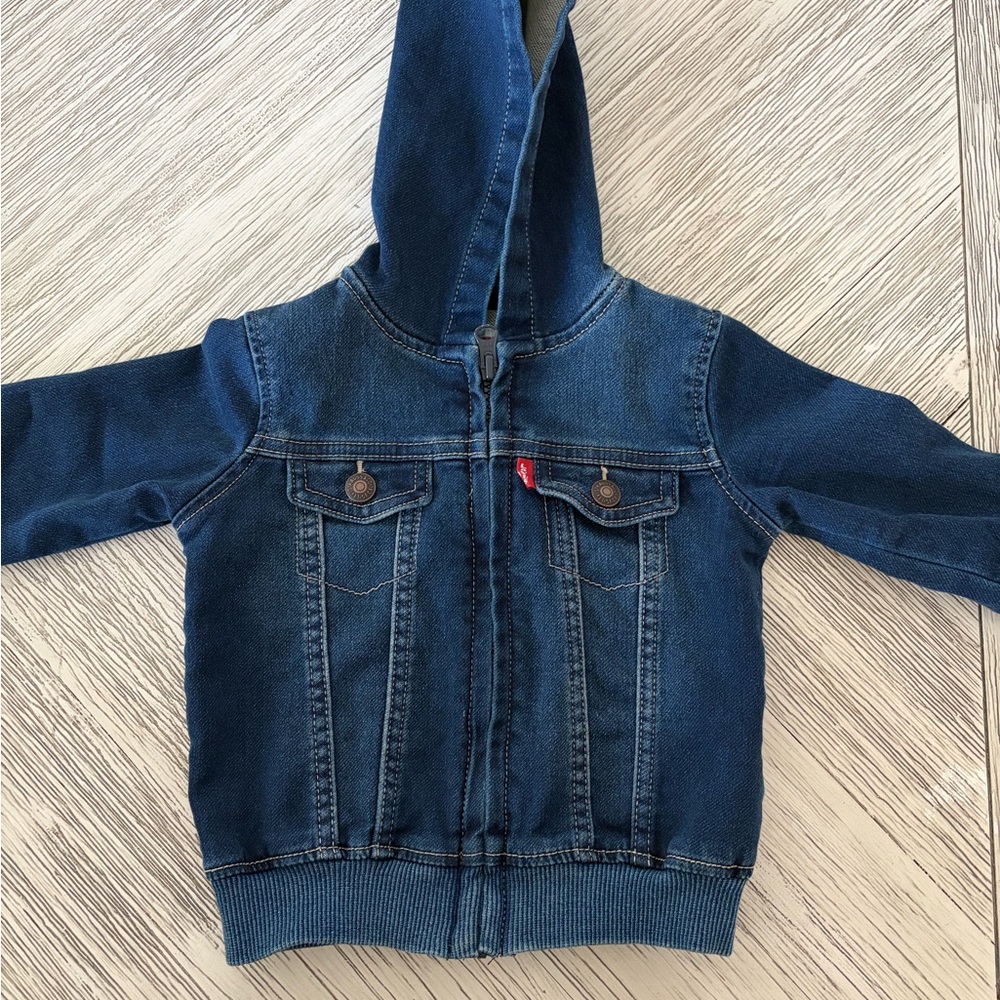 Levi's Kids Dark Blue Hooded Denim Jacket